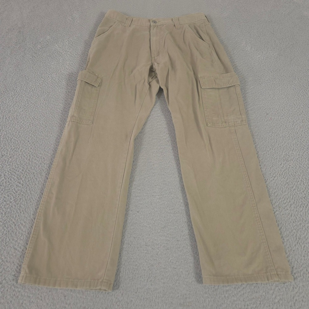 Wrangler Pants Mens 32x30 Khaki Authentics Classic Relaxed Cargo Straight Leg